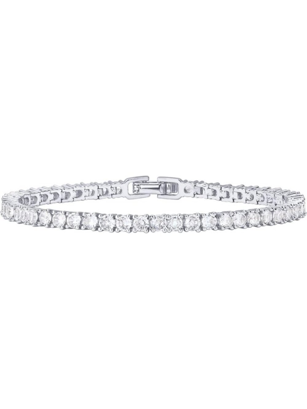 Elegant 14K Gold Plated 3mm Cubic Zirconia Tennis Bracelet for Women - Classic